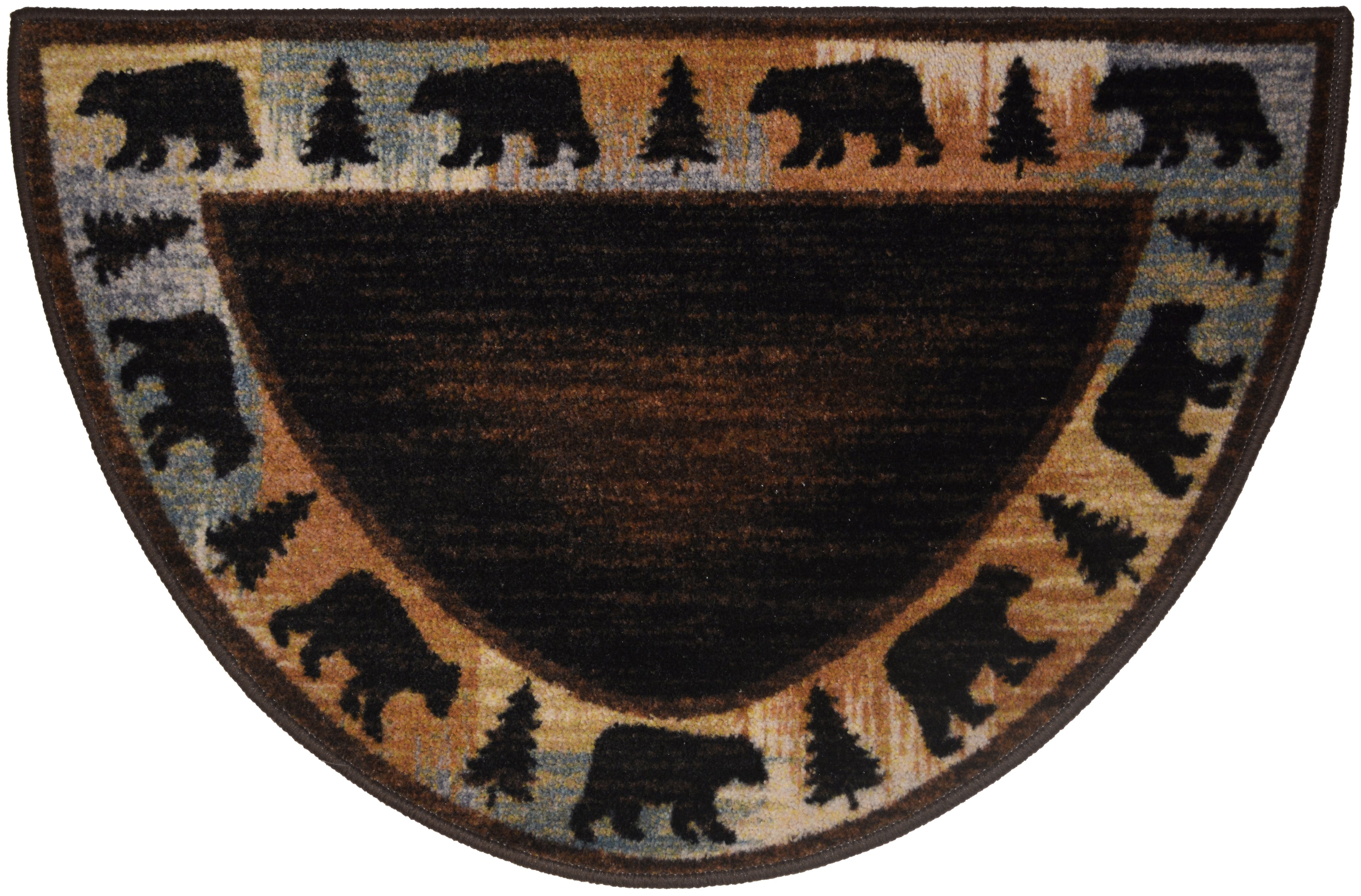 Mayberry Rugs Cozy Cabin Wandering Bear Multi Area Rug – Rustic Cabin Lodge Rug Mayberry Rug