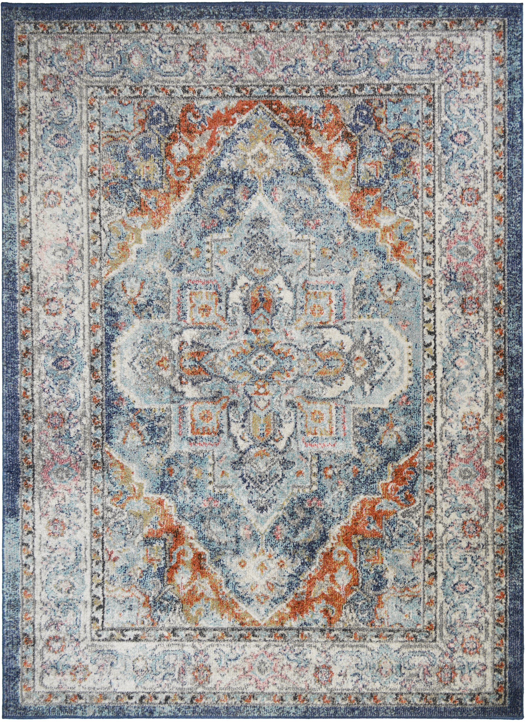 Mayberry Rugs Monaco Tatiana Blue Area Rug – Traditional Home Decor Rug Mayberry Rug