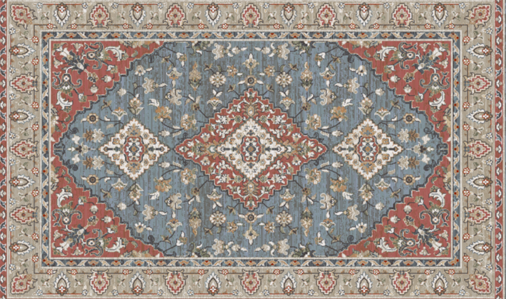 Mayberry Rugs Plymouth Altan Blue Area Rug – Traditional Home Decor Rug Mayberry Rug
