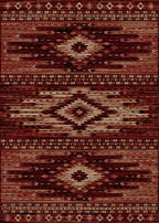 Mayberry Rugs Lodge King Diamond Head Red Area Rug – Rustic Cabin Lodge Rug Mayberry Rug
