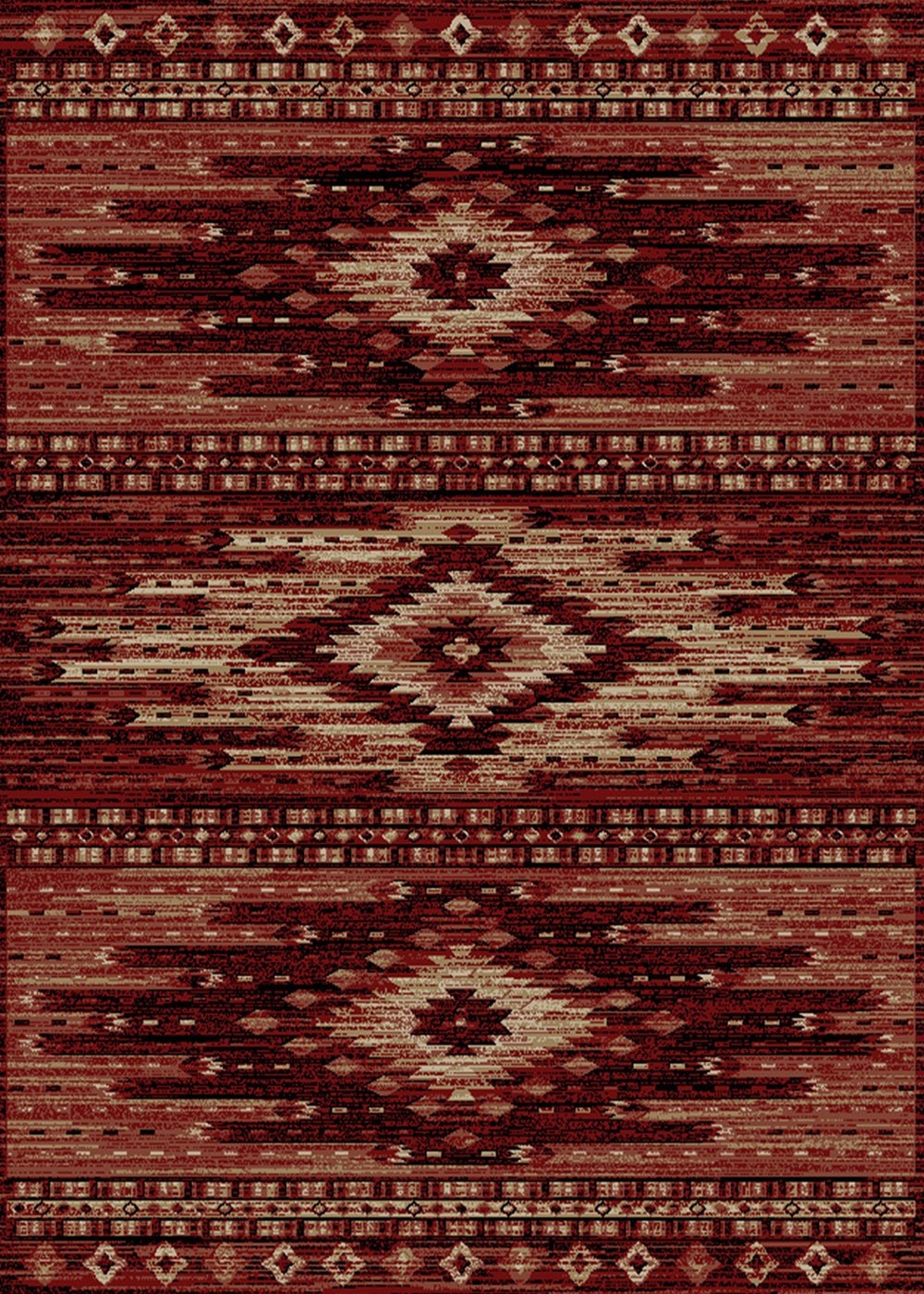 Mayberry Rugs Lodge King Diamond Head Red Area Rug – Rustic Cabin Lodge Rug Mayberry Rug