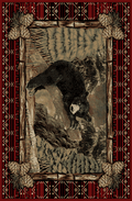 Mayberry Rugs Lodge King Lazy Bear Red Area Rug – Rustic Cabin Lodge Rug Mayberry Rug