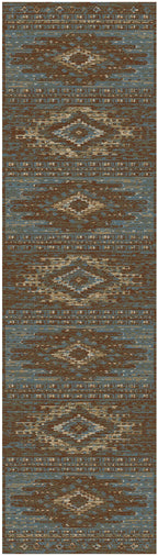 Mayberry Rugs Lodge King Diamond Head Blue Area Rug – Rustic Cabin Lodge Rug Mayberry Rug