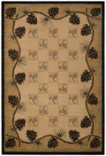 Mayberry Rugs Lodge King Pine Bluff Beige Area Rug – Rustic Cabin Lodge Rug Mayberry Rug