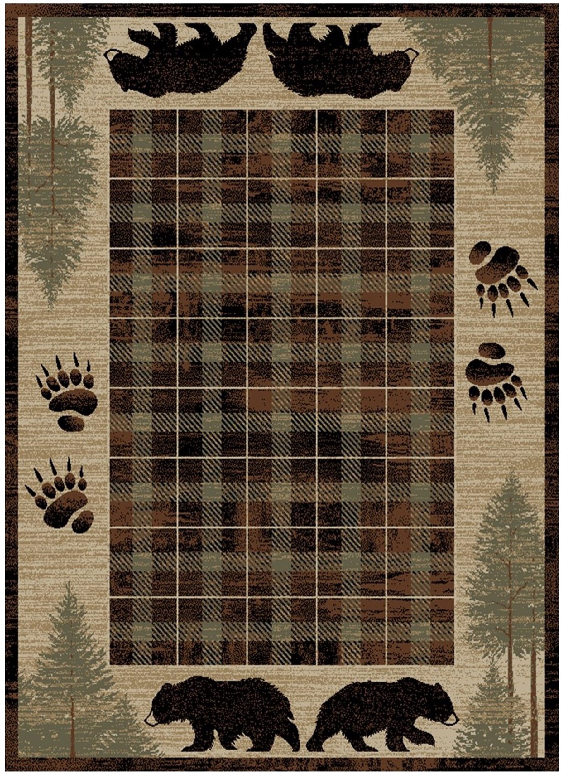 Mayberry Rugs American Destination Big Timber Brown – Rustic Lodge Area Rug Mayberry Rug