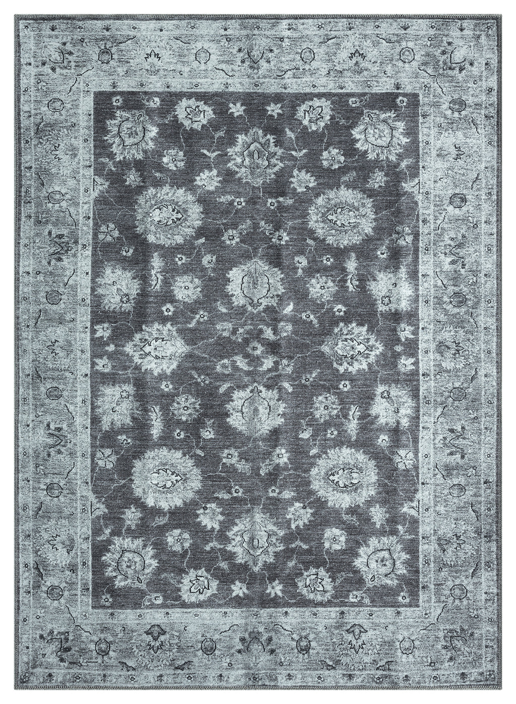 Mayberry Rugs Vintage Zagora Gray Area Rug – Distressed Traditional Rug Mayberry Rug