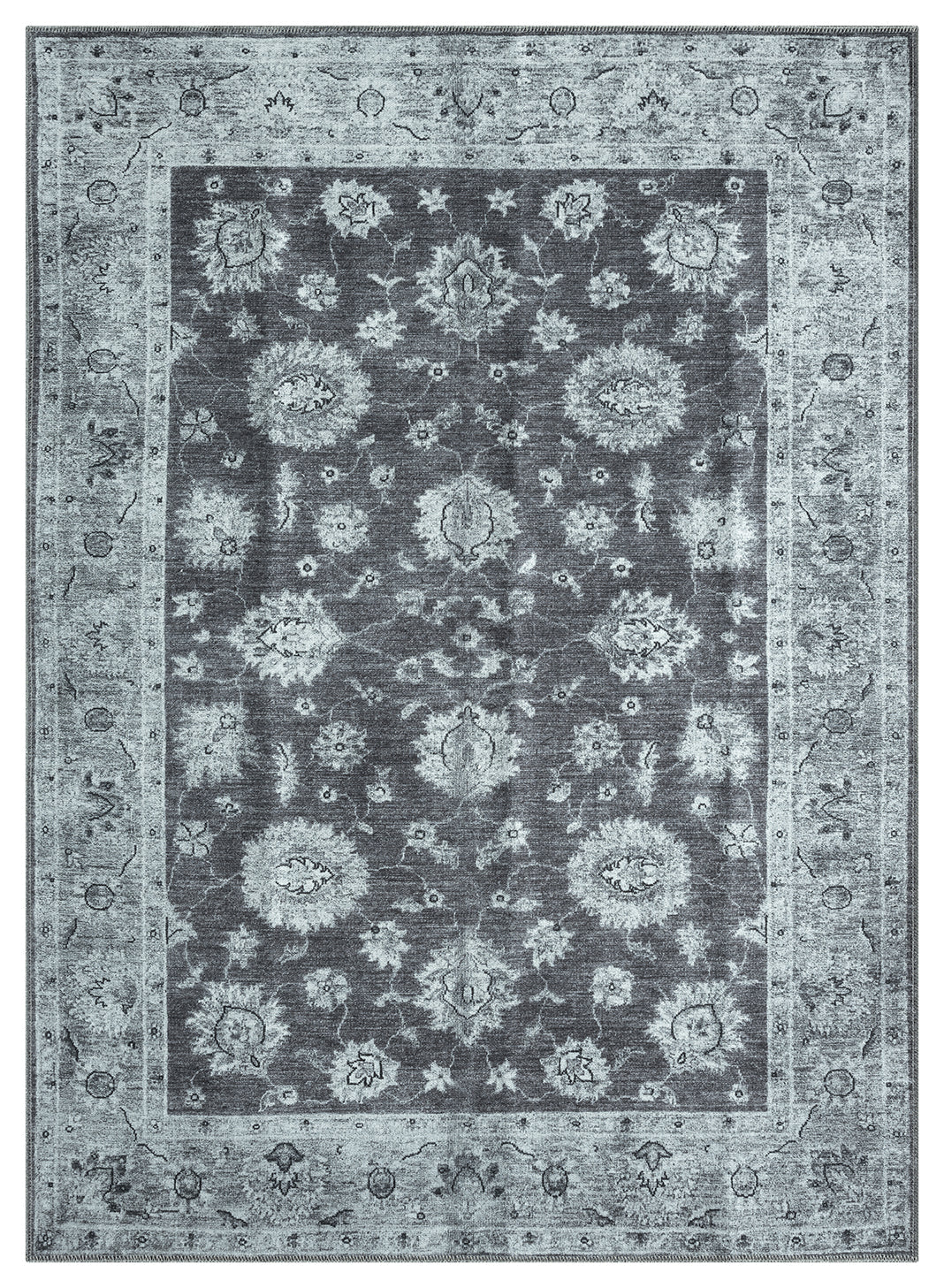 Mayberry Rugs Vintage Zagora Gray Area Rug – Distressed Traditional Rug Mayberry Rug