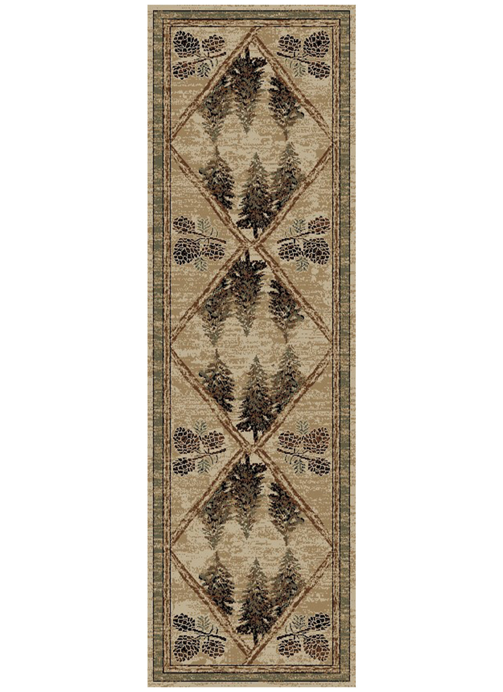 Mayberry Rugs Hearthside Pinetops Antique Area Rug – Rustic Cabin Lodge Rug Mayberry Rug