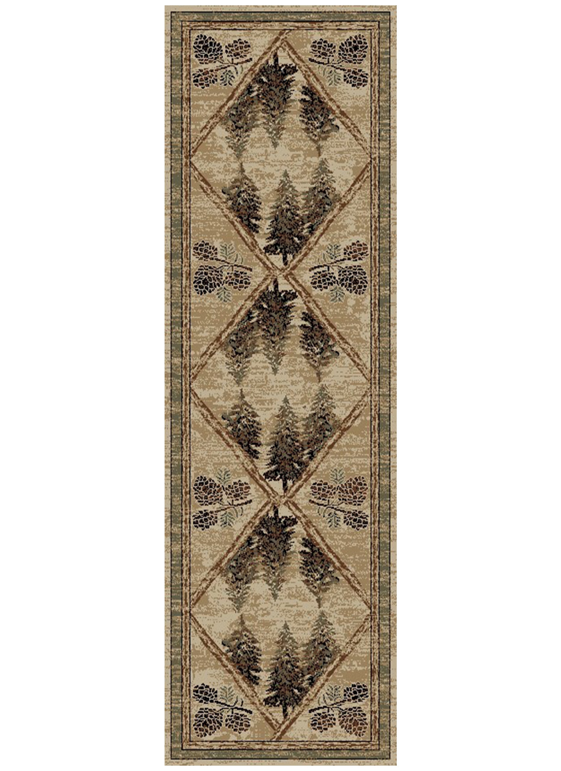 Mayberry Rugs Hearthside Pinetops Antique Area Rug – Rustic Cabin Lodge Rug Mayberry Rug