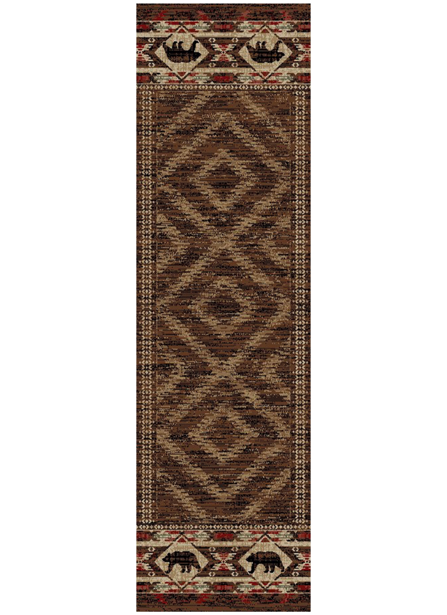Mayberry Rugs American Destination Hartland Brown – Rustic Lodge Area Rug Mayberry Rug