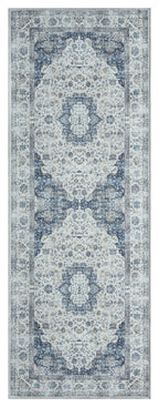 Mayberry Rugs Vintage Lisbon Cream Navy Area Rug – Distressed Traditional Rug Mayberry Rug