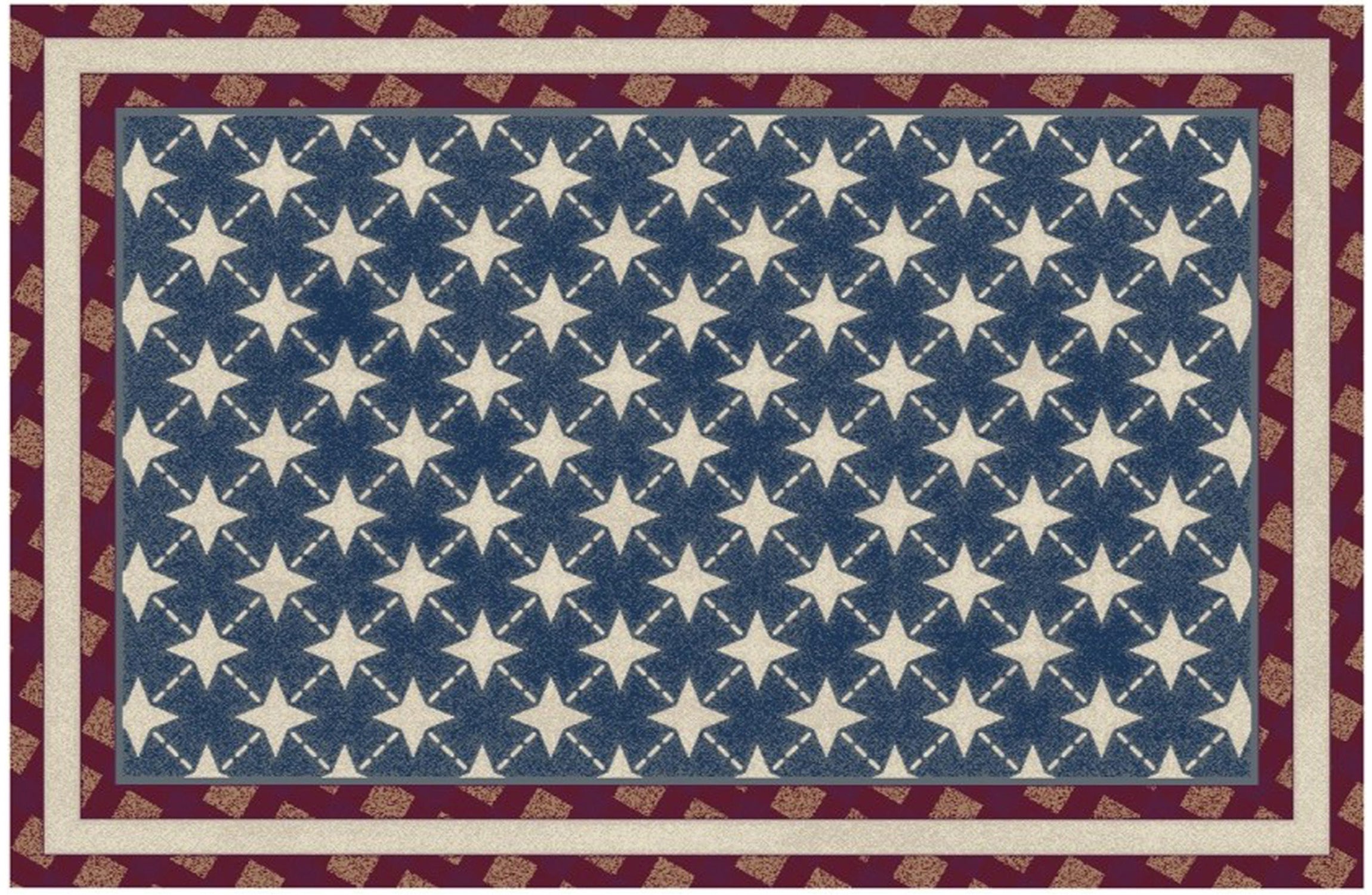 Mayberry Rugs Cozy Cabin Stateside Blue Area Rug – Rustic Cabin Lodge Rug Mayberry Rug
