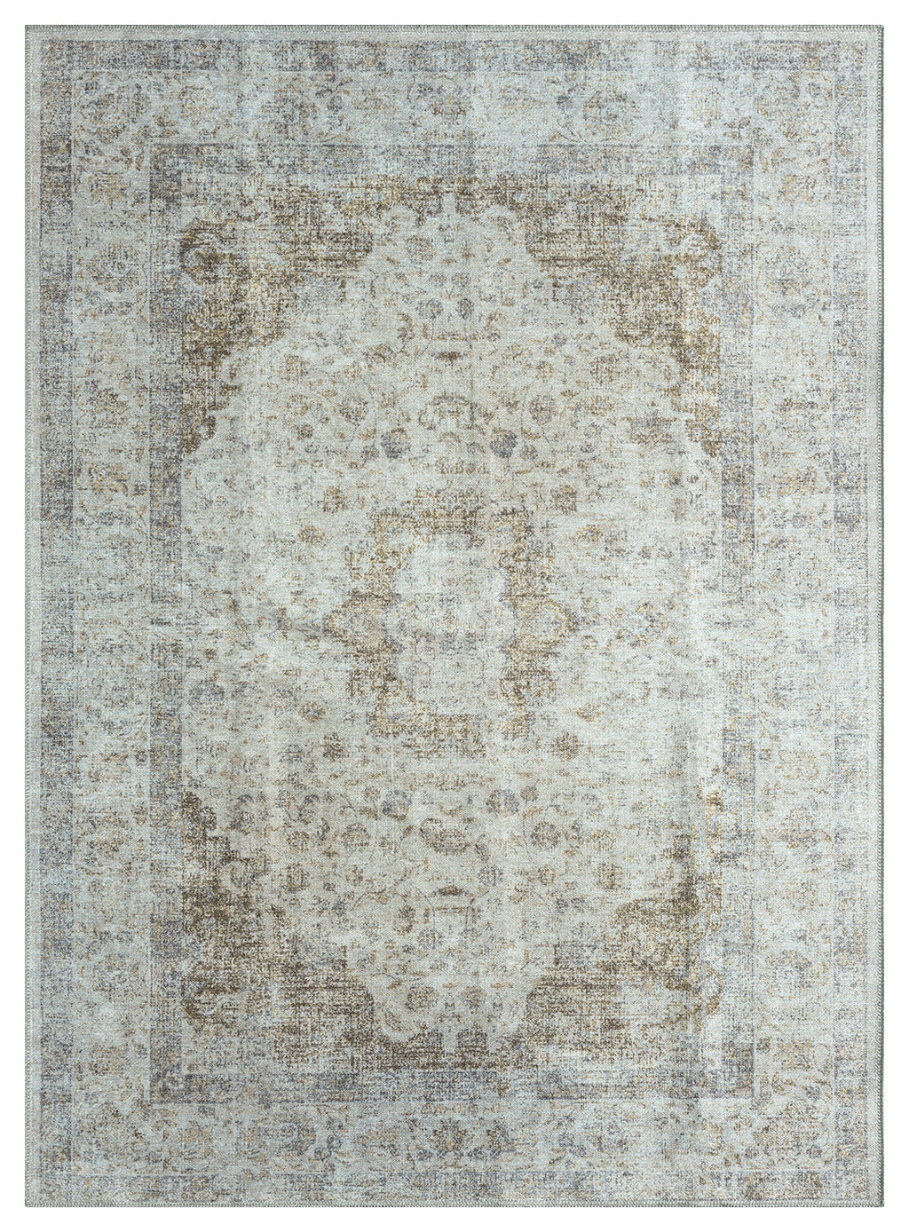 Mayberry Rugs Vintage Lisbon Cream Gold Area Rug – Distressed Traditional Rug Mayberry Rug