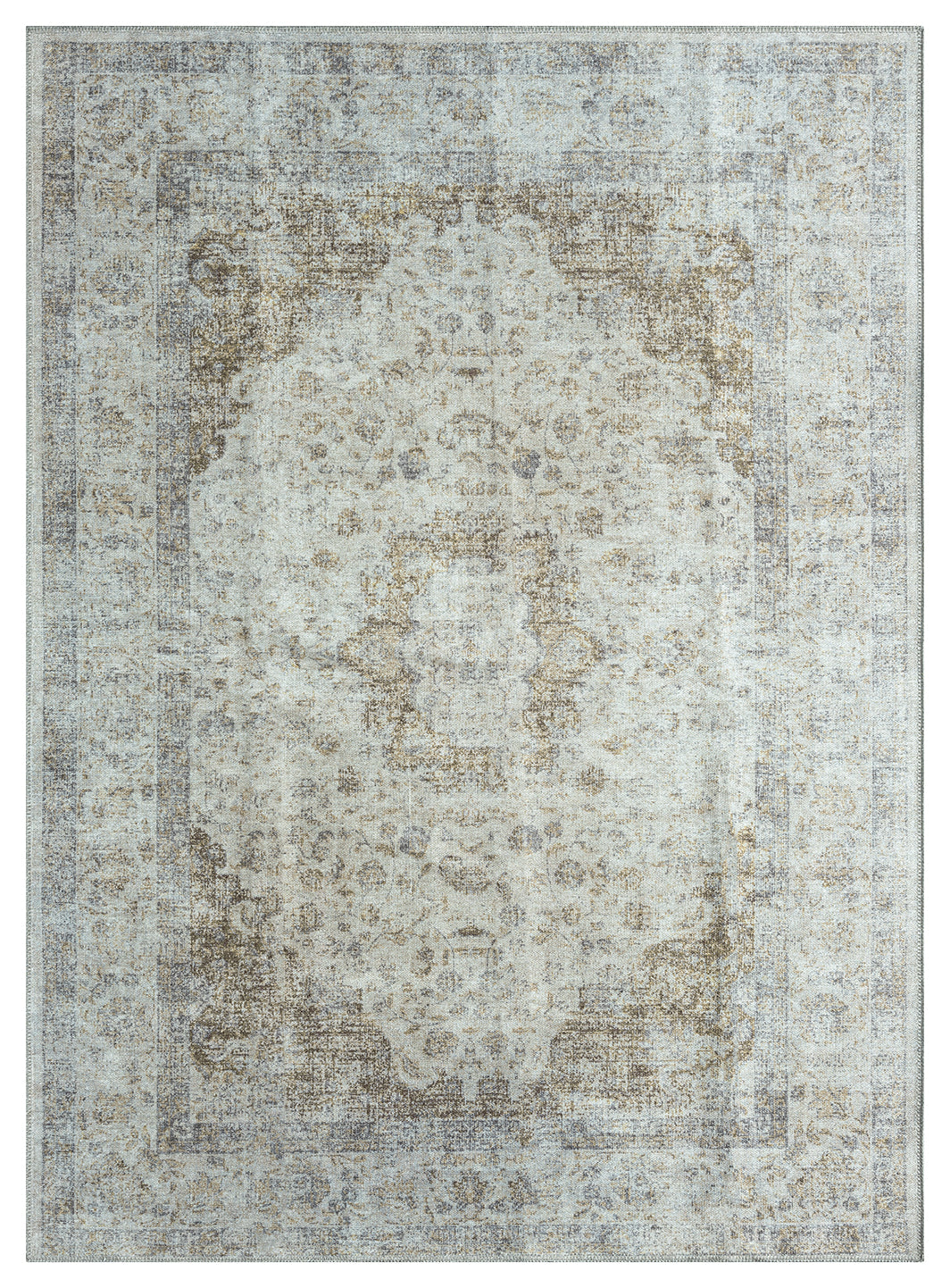 Mayberry Rugs Vintage Lisbon Cream Gold Area Rug – Distressed Traditional Rug Mayberry Rug