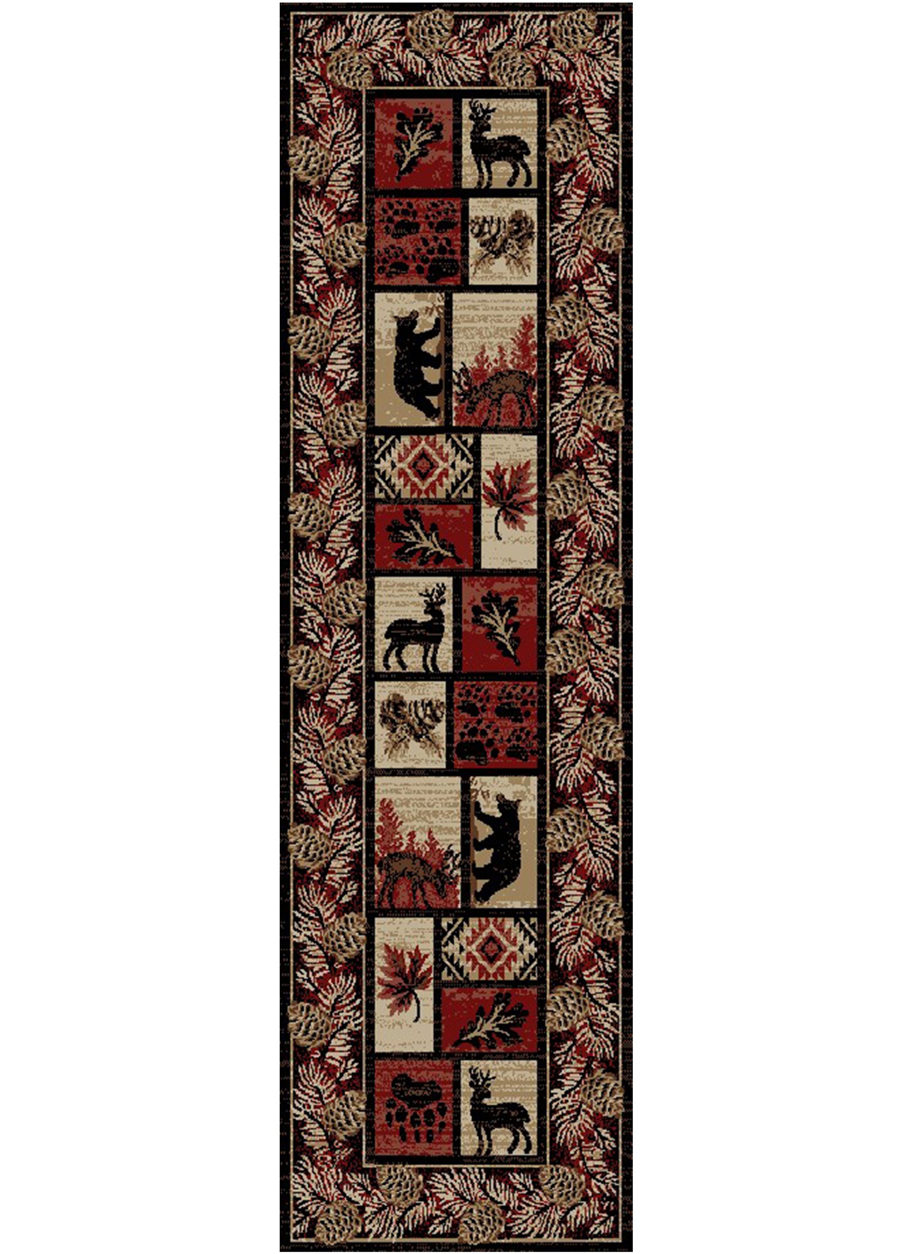 Mayberry Rugs Hearthside Dawn Woods Multi Area Rug – Rustic Cabin Lodge Rug Mayberry Rug