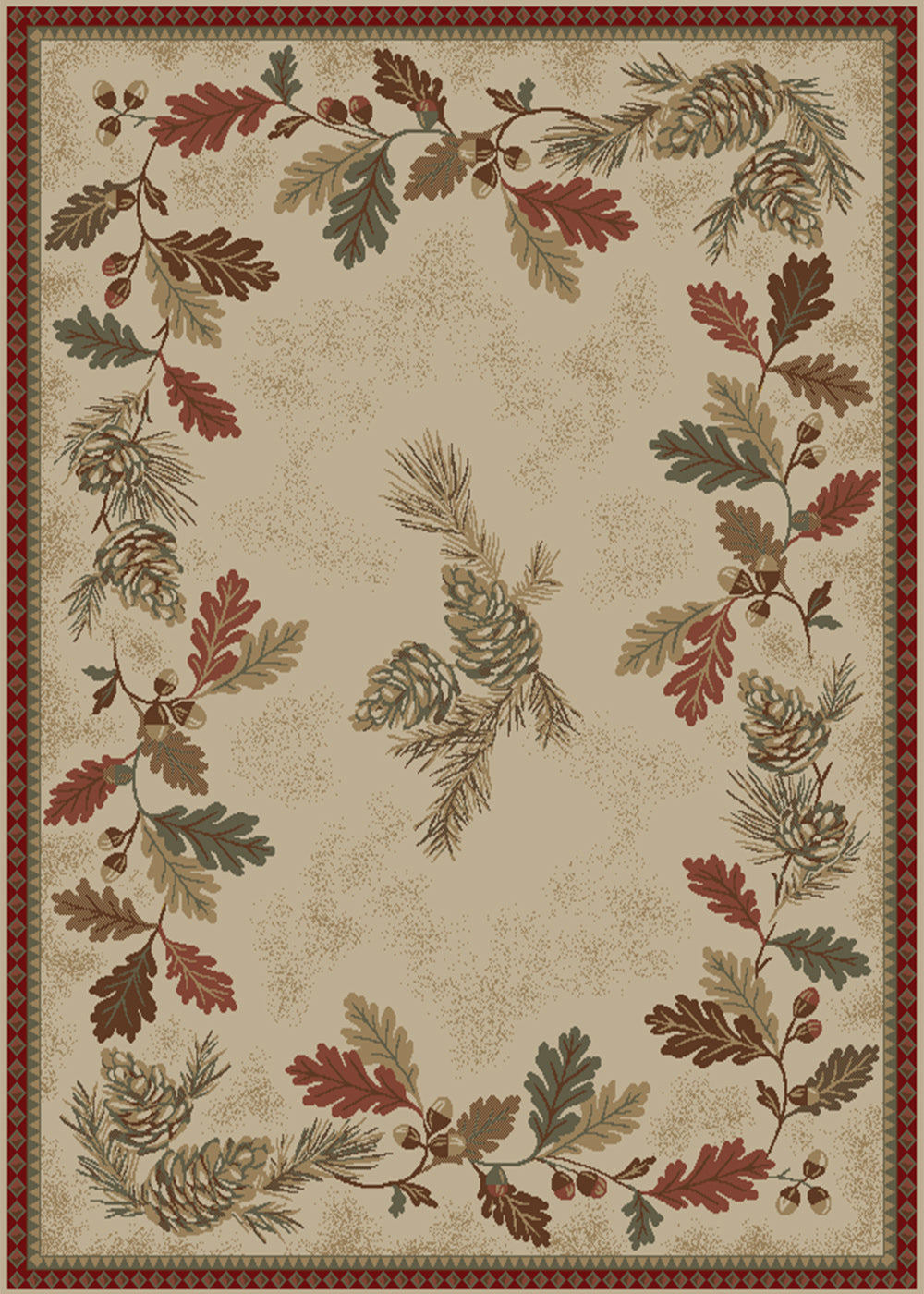 Mayberry Rugs American Destination Oak Mountain Beige Area Rug – Rustic Lodge Rug Mayberry Rug
