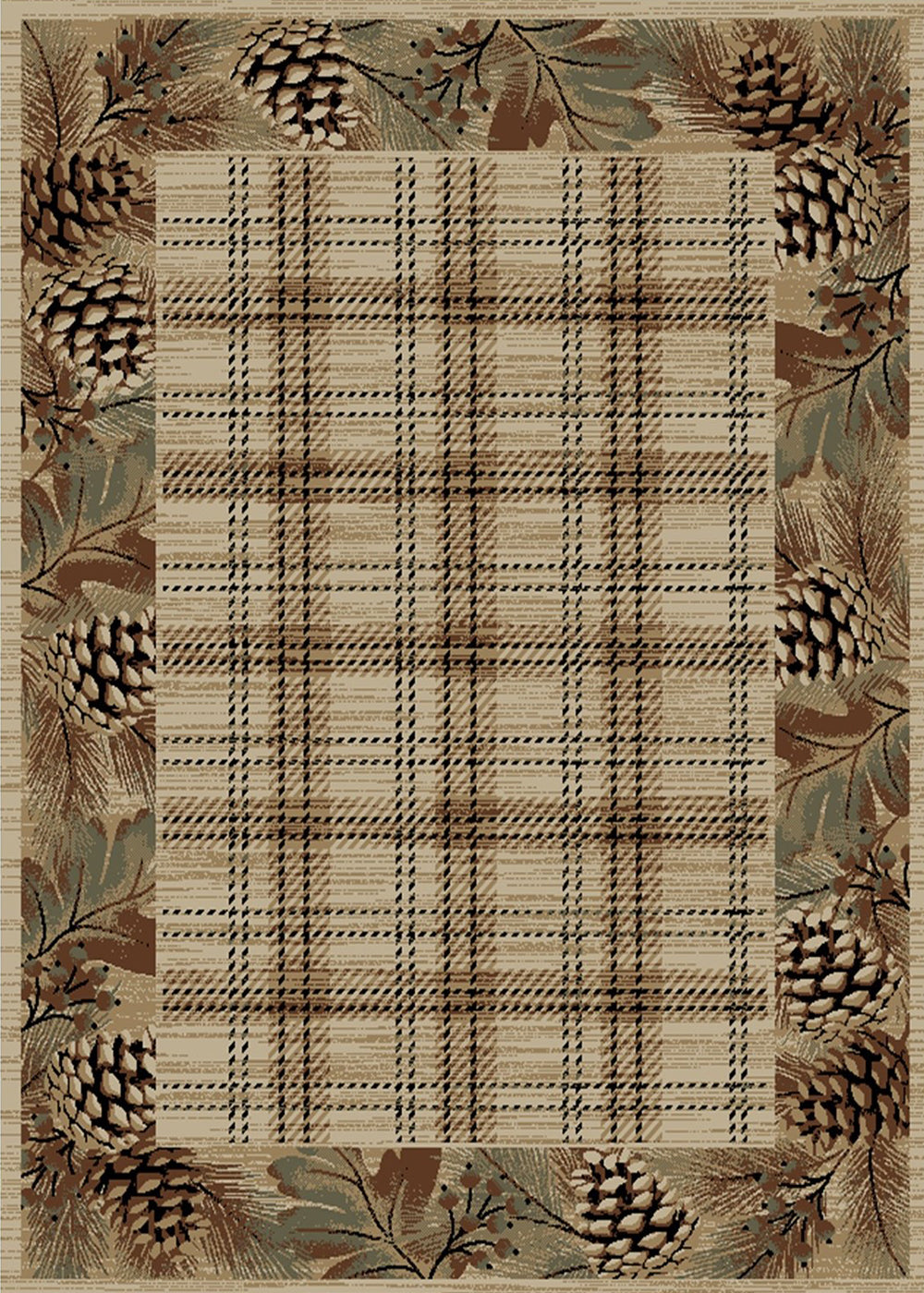 Mayberry Rugs American Destination Pembroke Plaid Multi Area Rug – Rustic Lodge Rug Mayberry Rug