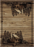 Mayberry Rugs American Destination Rocky Bottom Brown – Rustic Lodge Area Rug Mayberry Rug