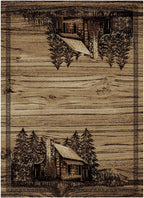Mayberry Rugs American Destination Rocky Bottom Brown – Rustic Lodge Area Rug Mayberry Rug
