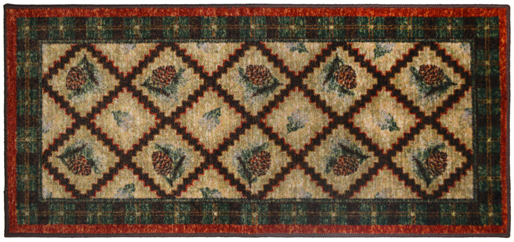 Mayberry Rugs Cozy Cabin Pleasant Pine Beige Area Rug – Rustic Cabin Lodge Rug Mayberry Rug