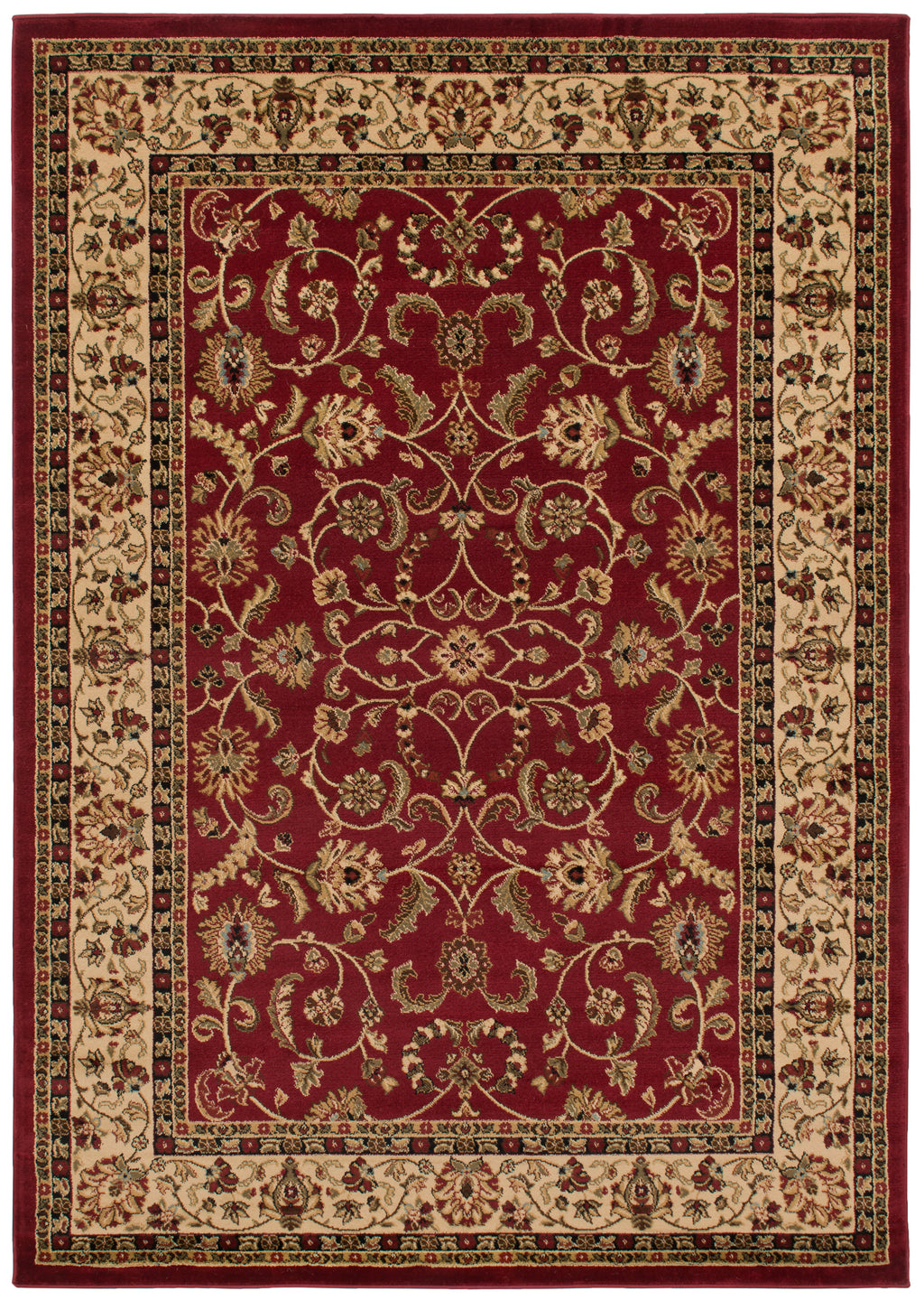 Mayberry Rugs Home Town Classic Keshan Claret Area Rug – Traditional Persian Rug Mayberry Rug