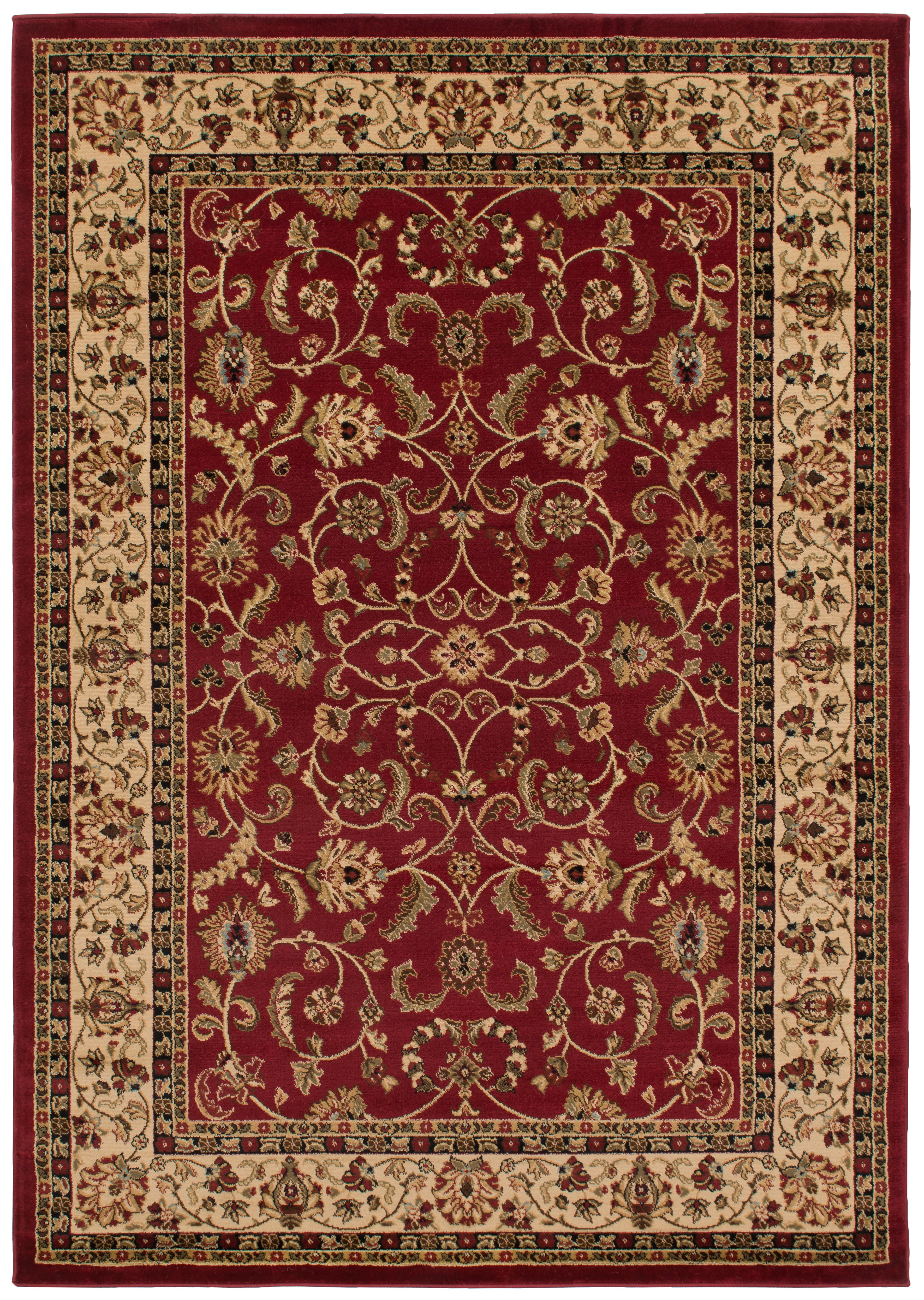 Mayberry Rugs Home Town Classic Keshan Claret Area Rug – Traditional Persian Rug Mayberry Rug