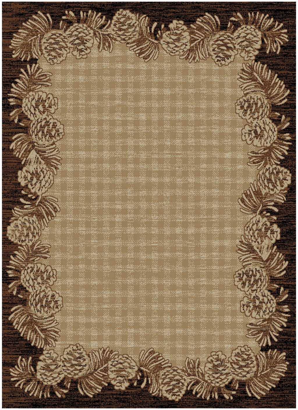 Mayberry Rugs Hearthside Crosshill Brown Area Rug – Rustic Cabin Lodge Rug Mayberry Rug