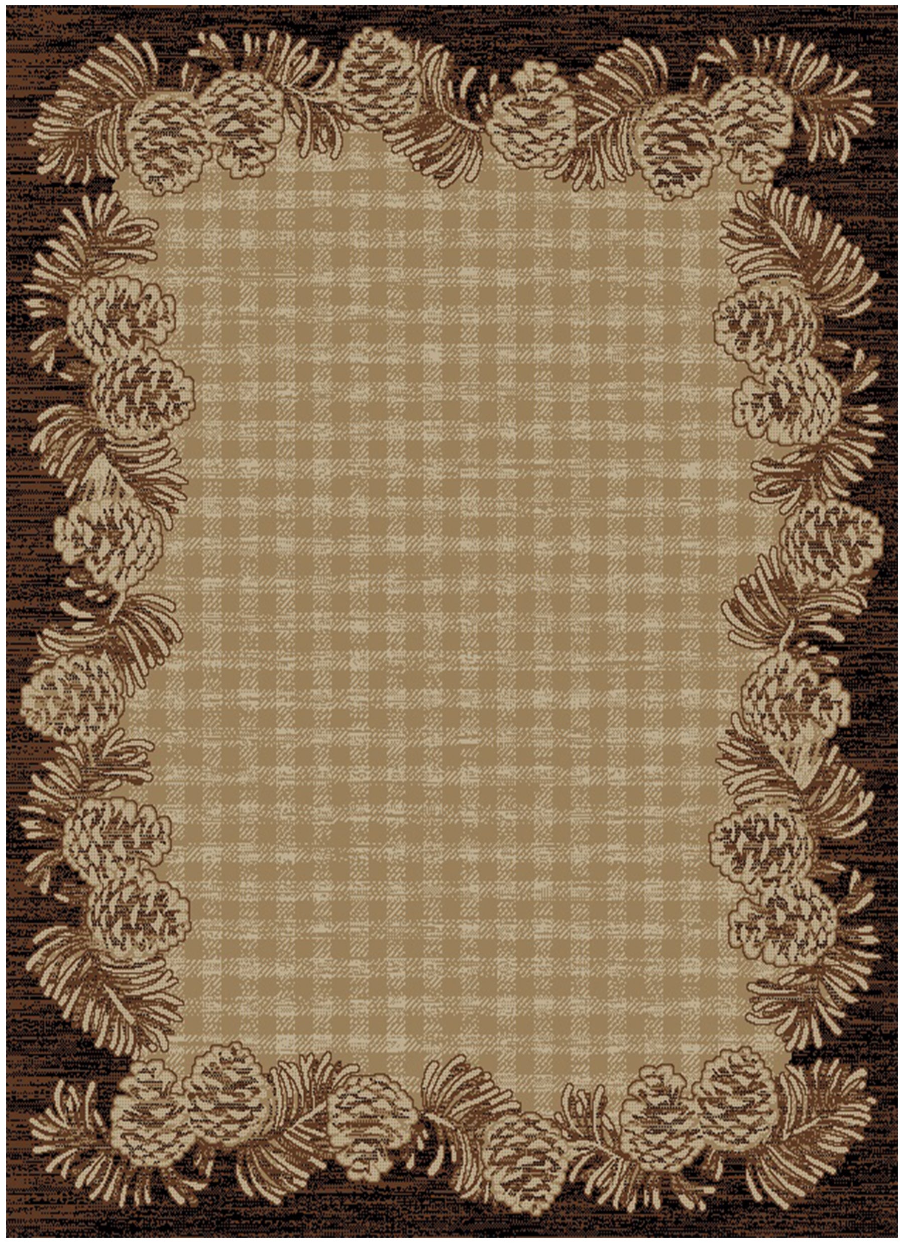 Mayberry Rugs Hearthside Crosshill Brown Area Rug – Rustic Cabin Lodge Rug Mayberry Rug