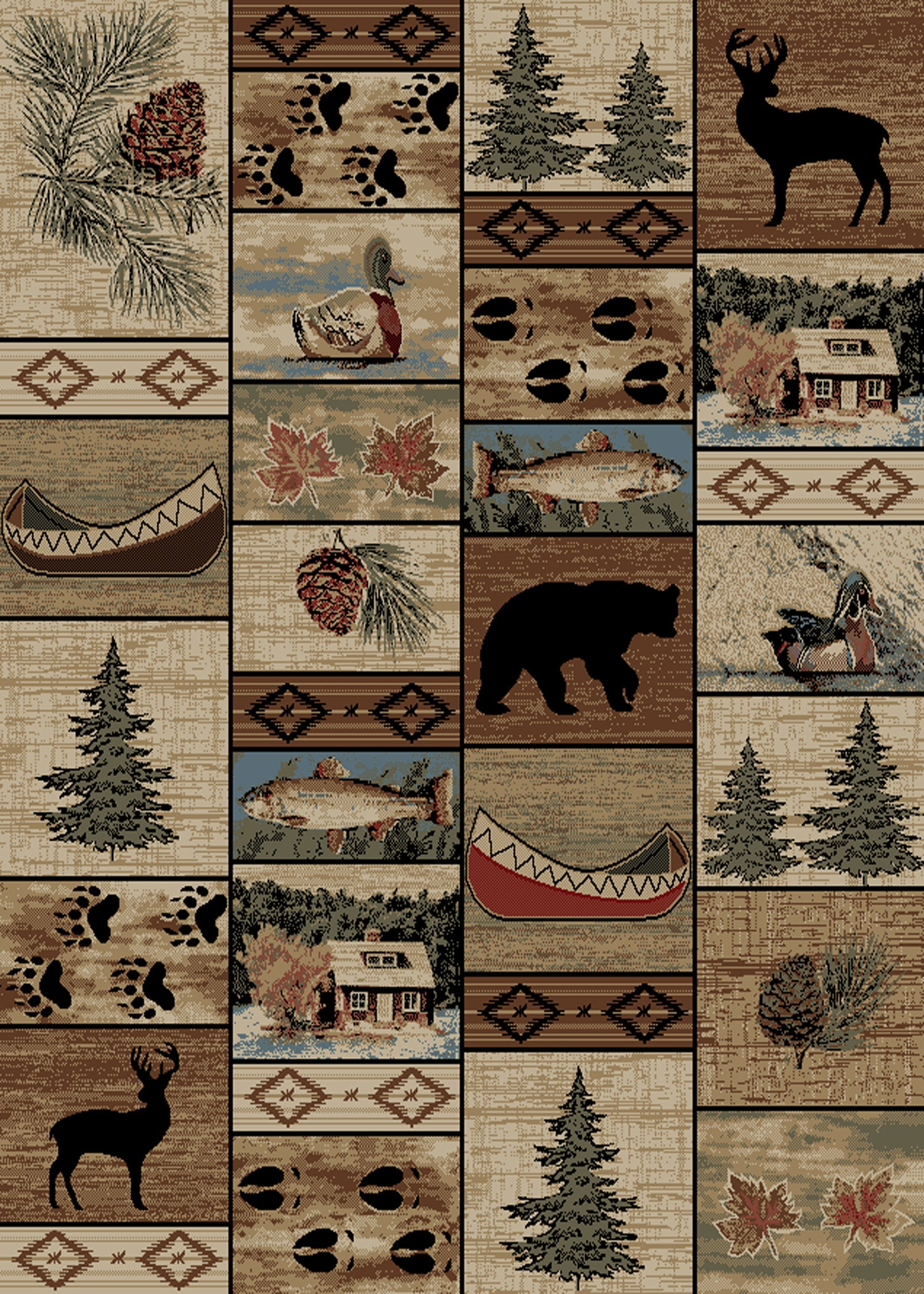 Mayberry Rugs American Destination Mountain Solitude Multi – Rustic Lodge Area Rug Mayberry Rug