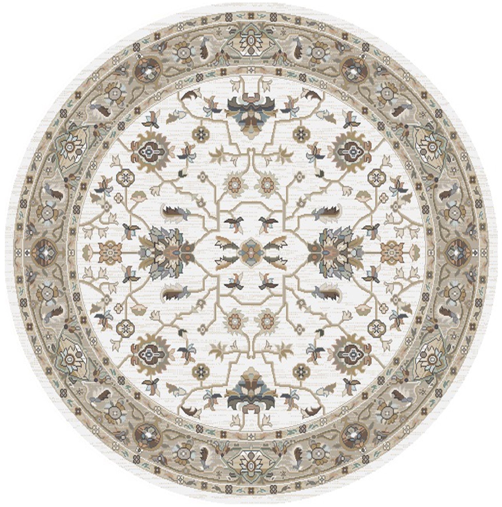 Mayberry Rugs Athens Thessalonica Ivory Area Rug – Traditional Home Decor Rug Mayberry Rug