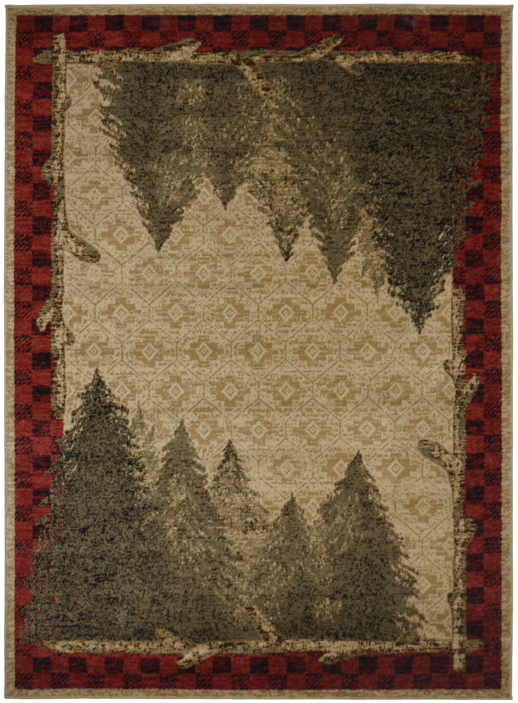 Mayberry Rugs American Destination Forest Antique Area Rug – Rustic Lodge Rug Mayberry Rug