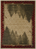 Mayberry Rugs American Destination Forest Antique Area Rug – Rustic Lodge Rug Mayberry Rug