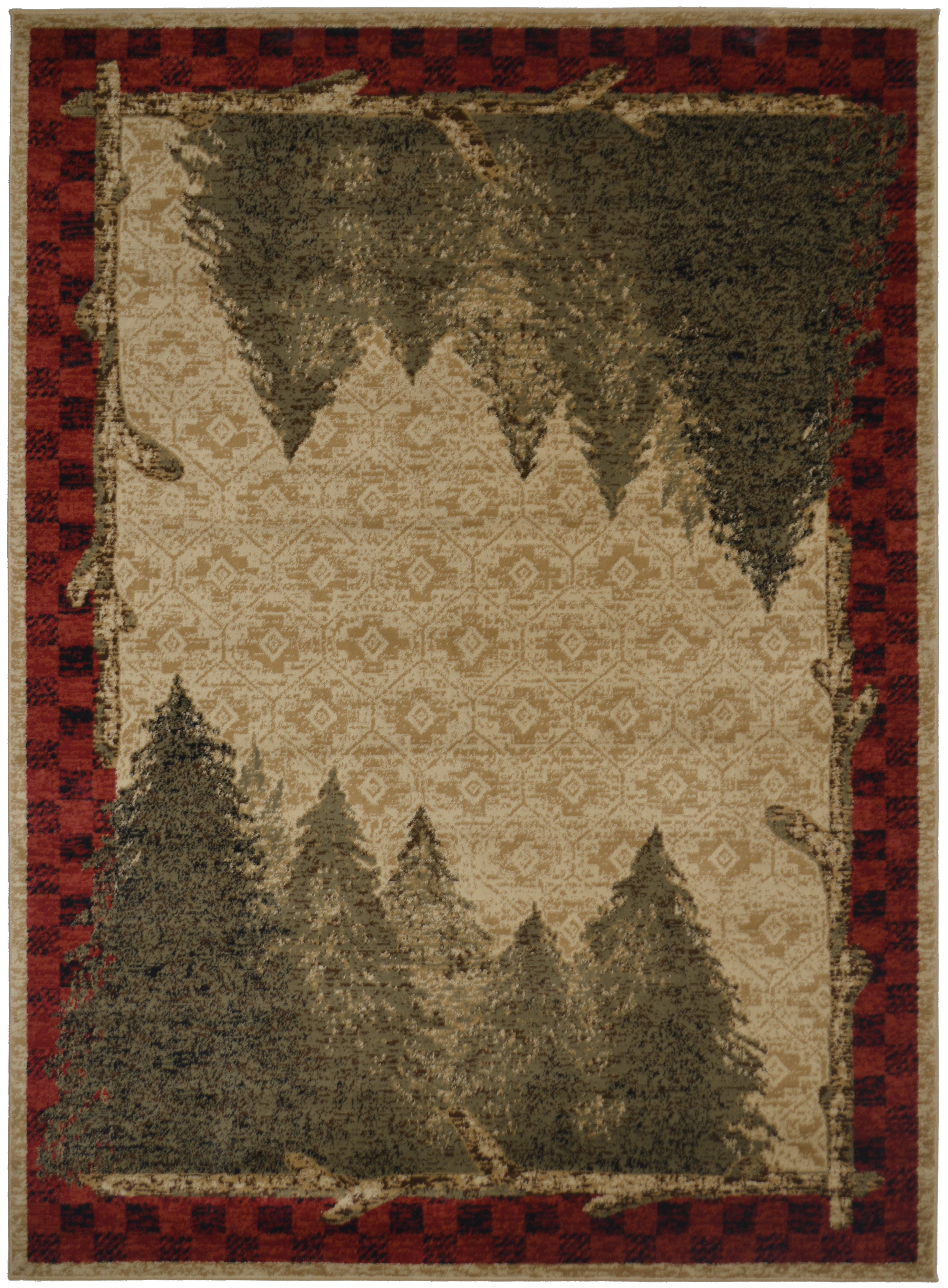 Mayberry Rugs American Destination Forest Antique Area Rug – Rustic Lodge Rug Mayberry Rug