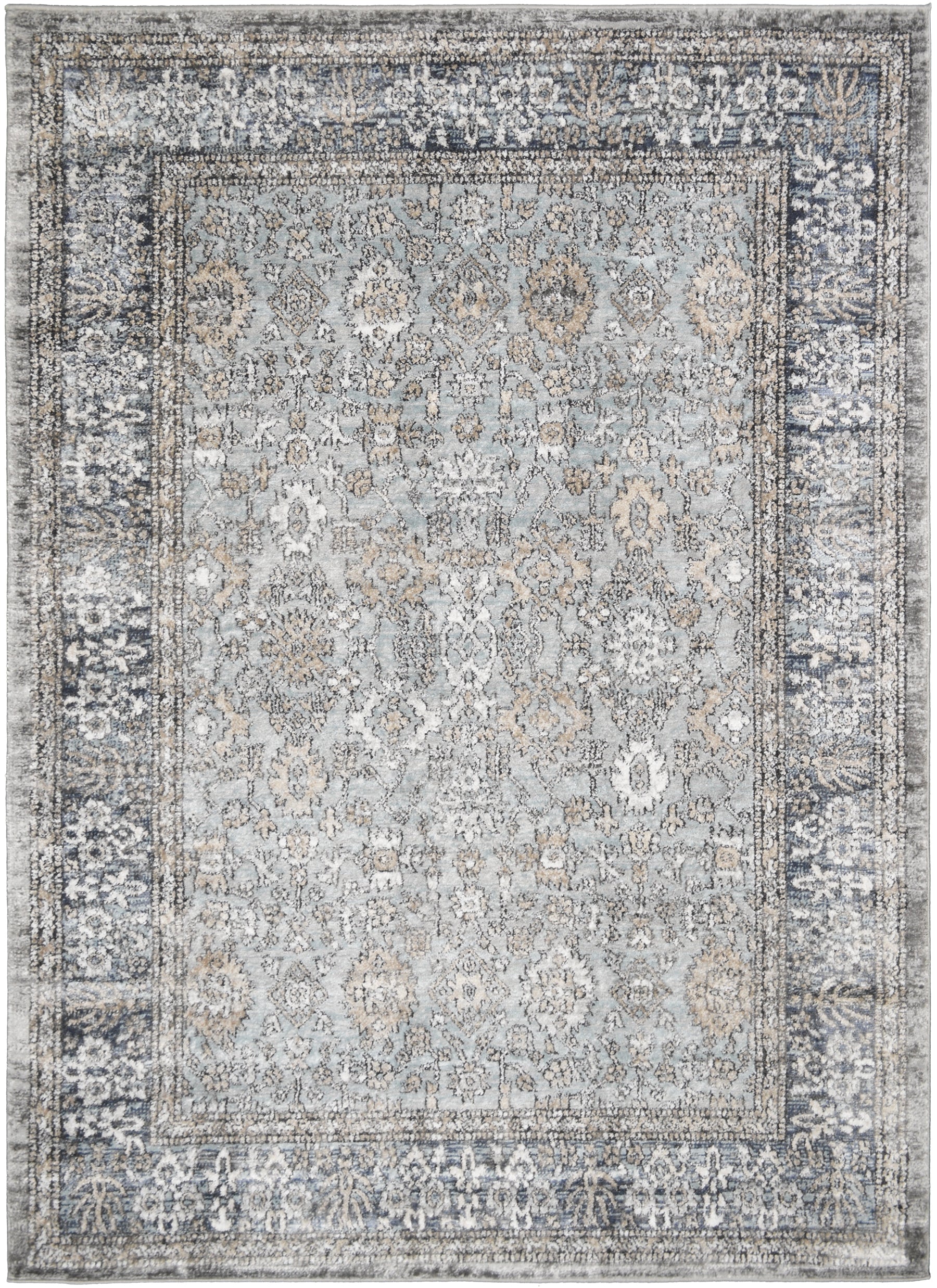 Mayberry Rugs Firenze Grandeur Blue Area Rug – Traditional Ornate Rug Mayberry Rug