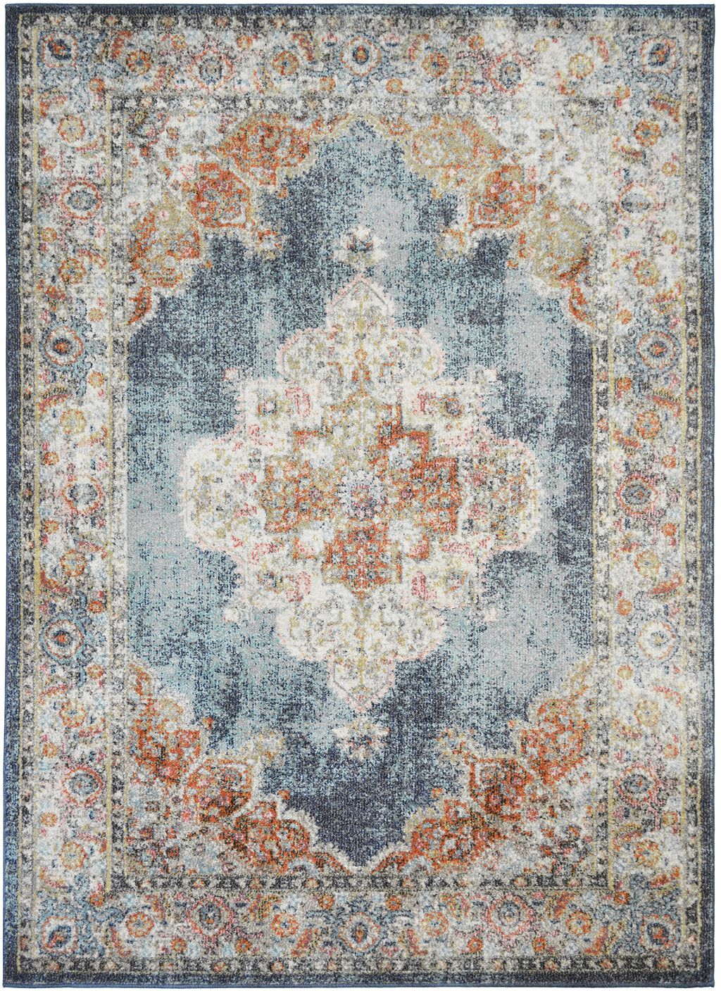 Mayberry Rugs Monaco Antonella Blue Area Rug – Traditional Home Decor Rug Mayberry Rug