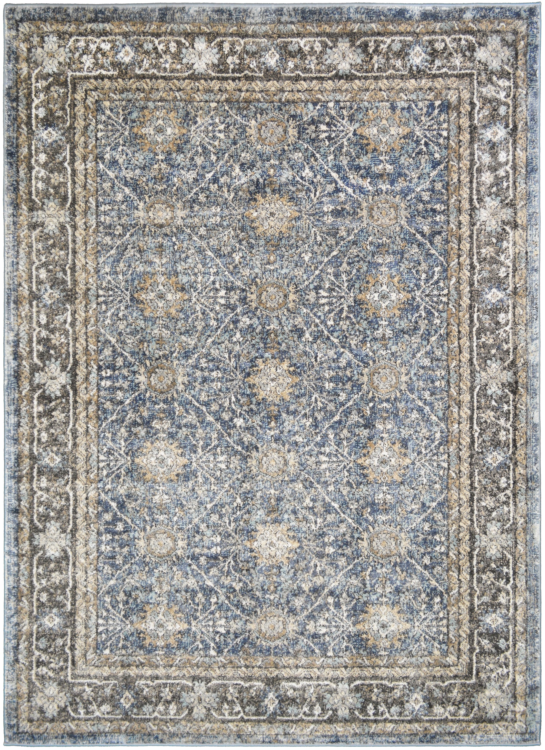 Mayberry Rugs Firenze Ava Blue Area Rug – Traditional Ornate Rug Mayberry Rug