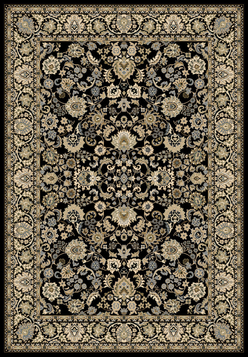 Mayberry Rugs Heritage II Elegant Keshan Black Area Rug – Traditional Persian Rug Mayberry Rug