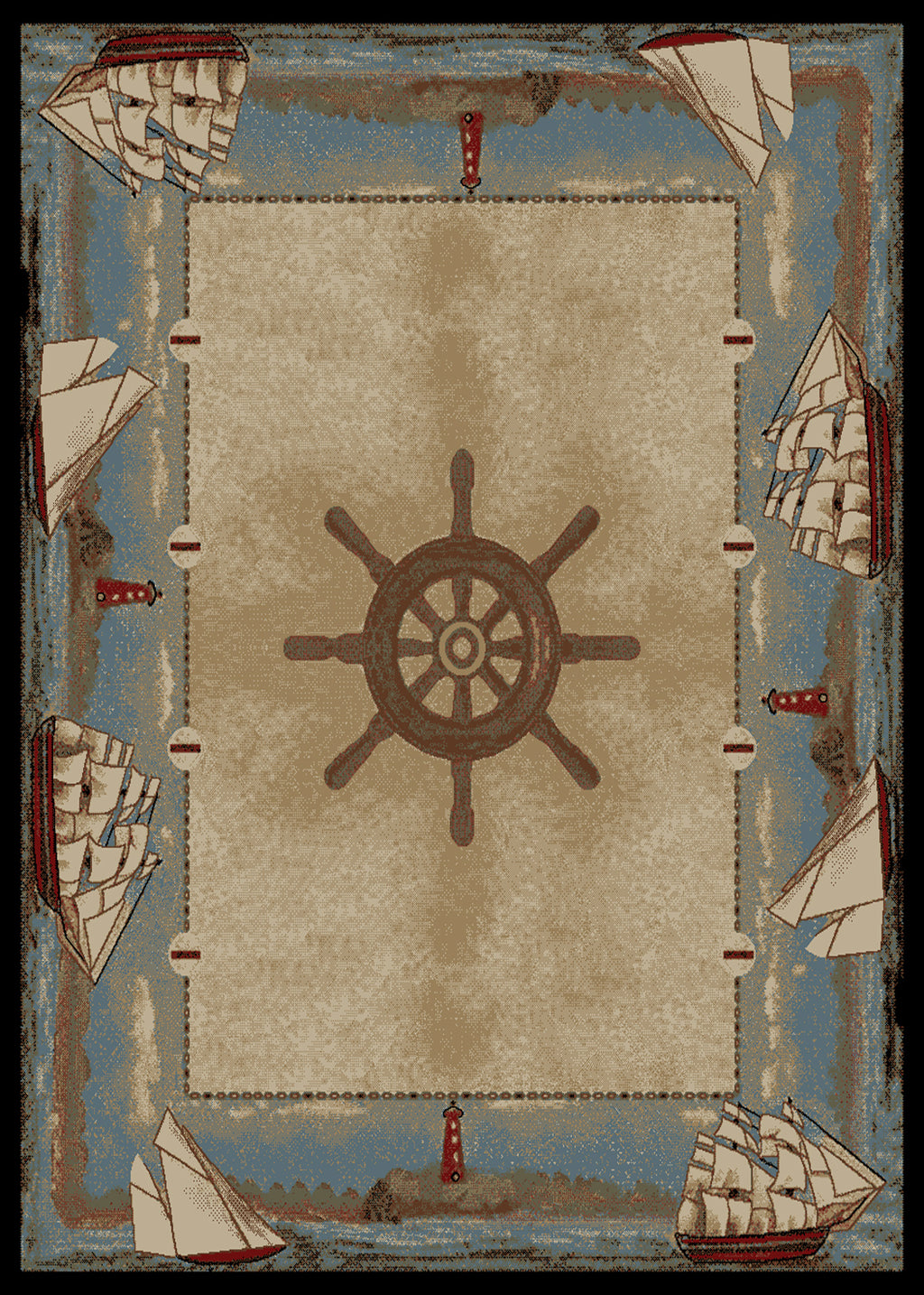Mayberry Rugs American Destination Key West Multi Area Rug – Coastal Lodge Rug Mayberry Rug