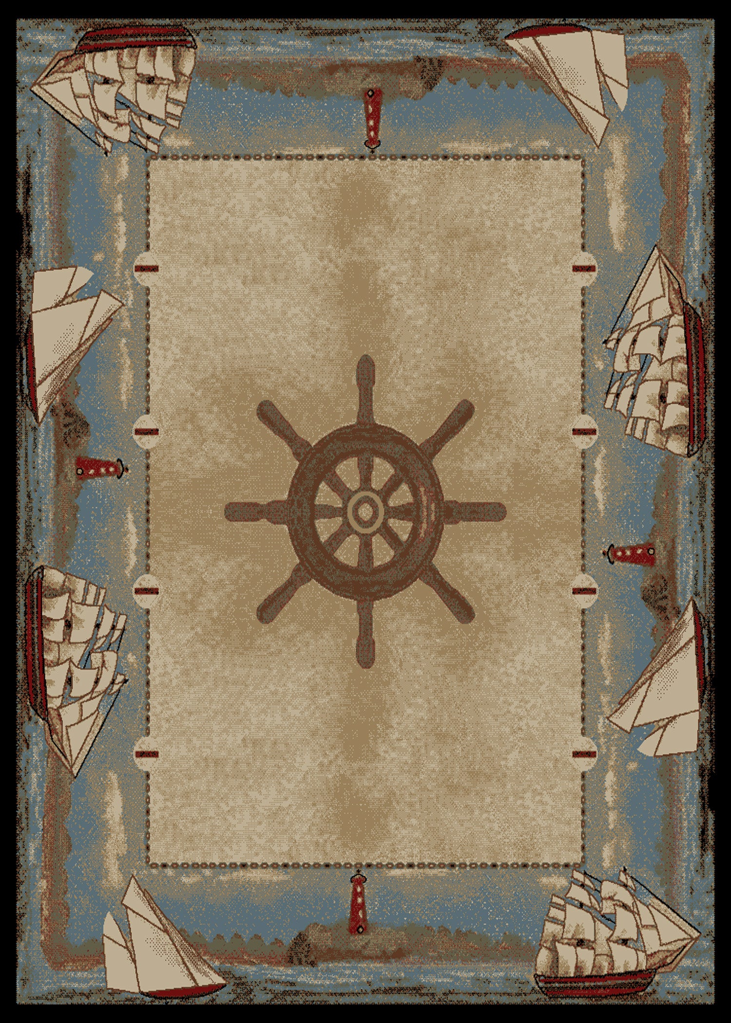 Mayberry Rugs American Destination Key West Multi Area Rug – Coastal Lodge Rug Mayberry Rug