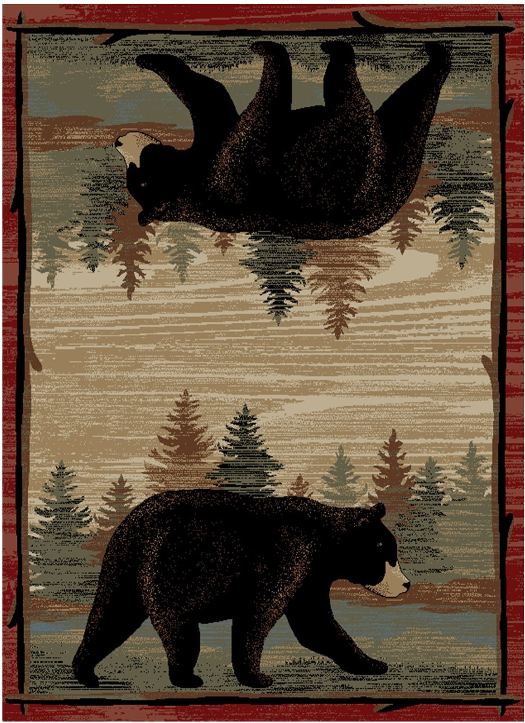 Mayberry Rugs Lodge King Riverwatch Multi Area Rug – Rustic Cabin Lodge Rug Mayberry Rug