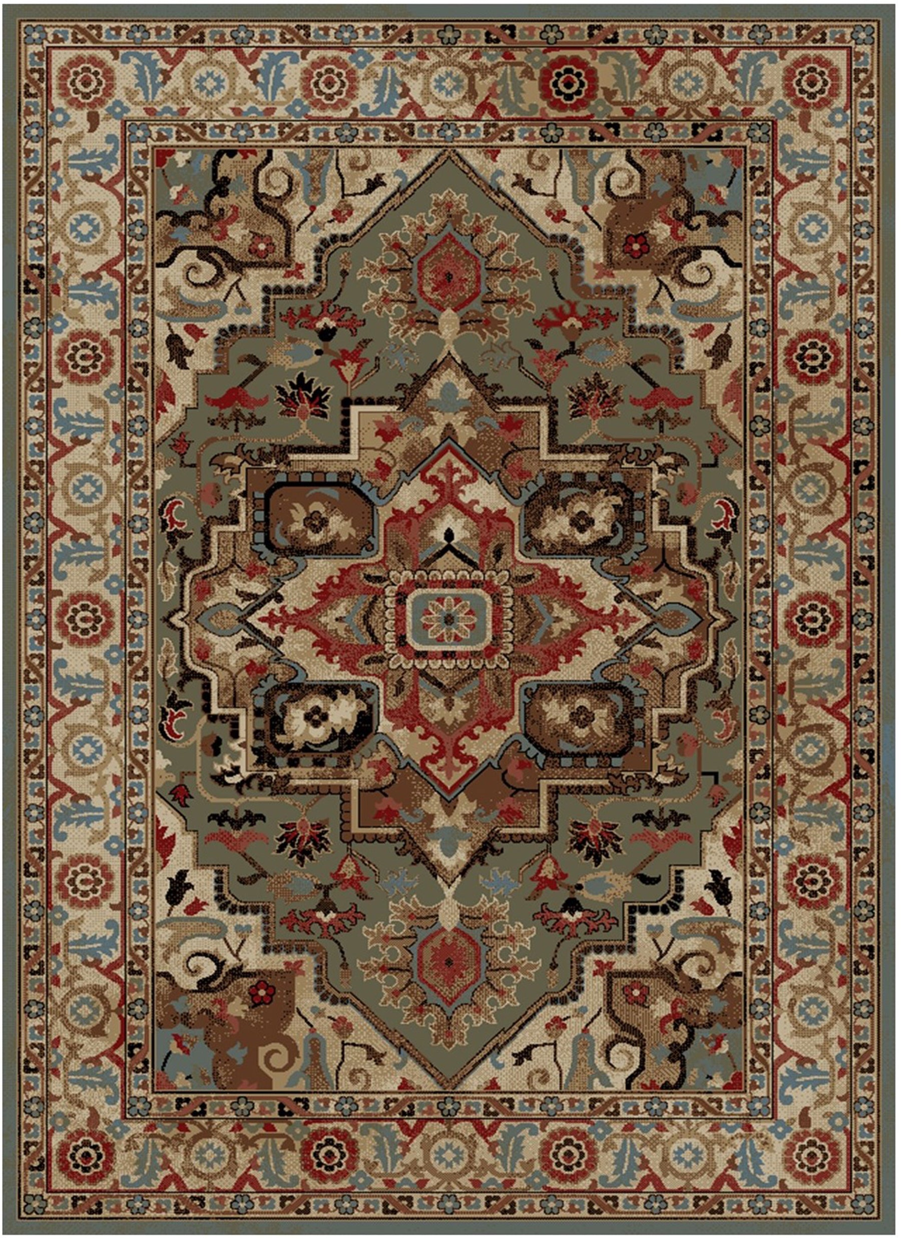 Mayberry Rugs Home Town Charisma Sage Area Rug – Traditional Home Decor Rug Mayberry Rug