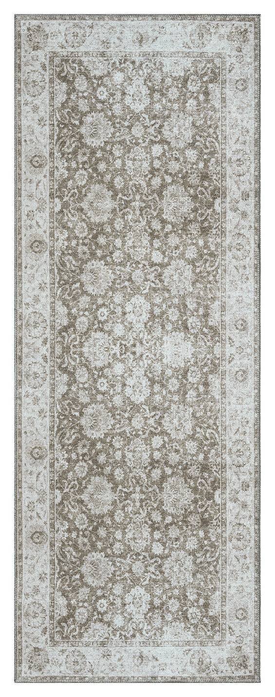 Mayberry Rugs Vintage Thebes Brown Area Rug – Distressed Traditional Rug Mayberry Rug