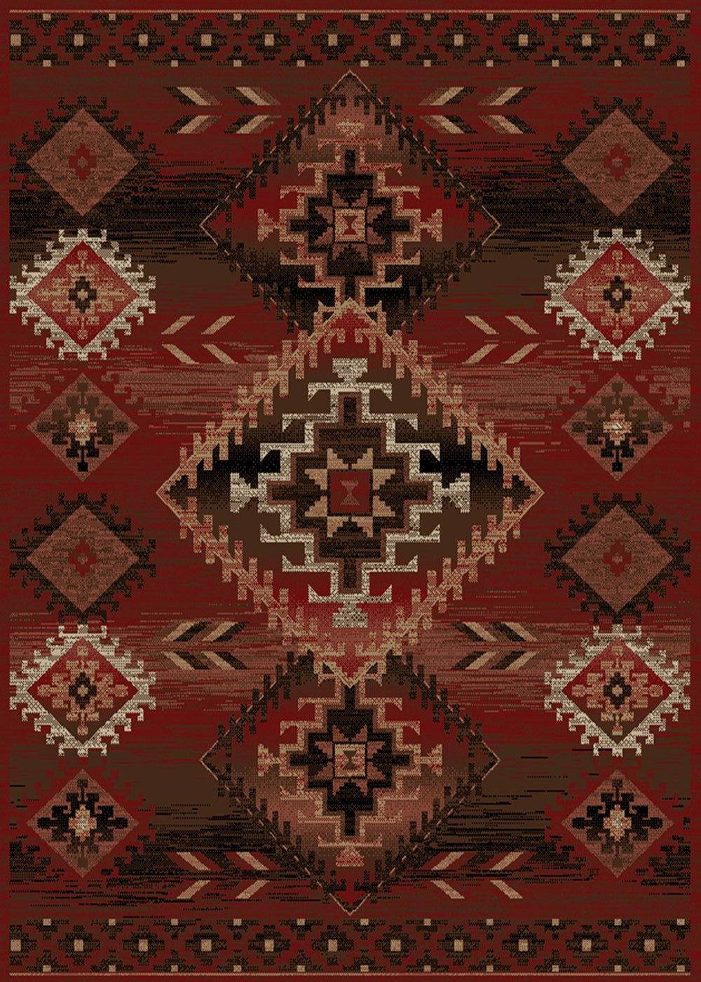 Mayberry Rugs American Destination Phoenix Red Area Rug – Southwestern Lodge Rug Mayberry Rug