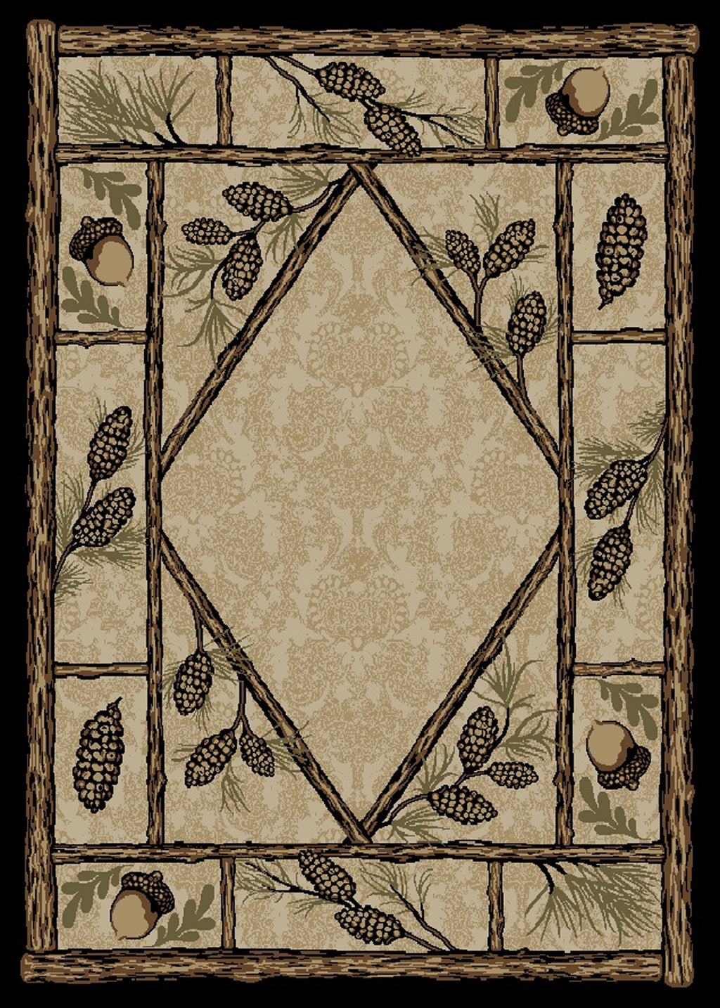Mayberry Rugs American Destination Brasstown Bald Multi – Rustic Lodge Area Rug Mayberry Rug