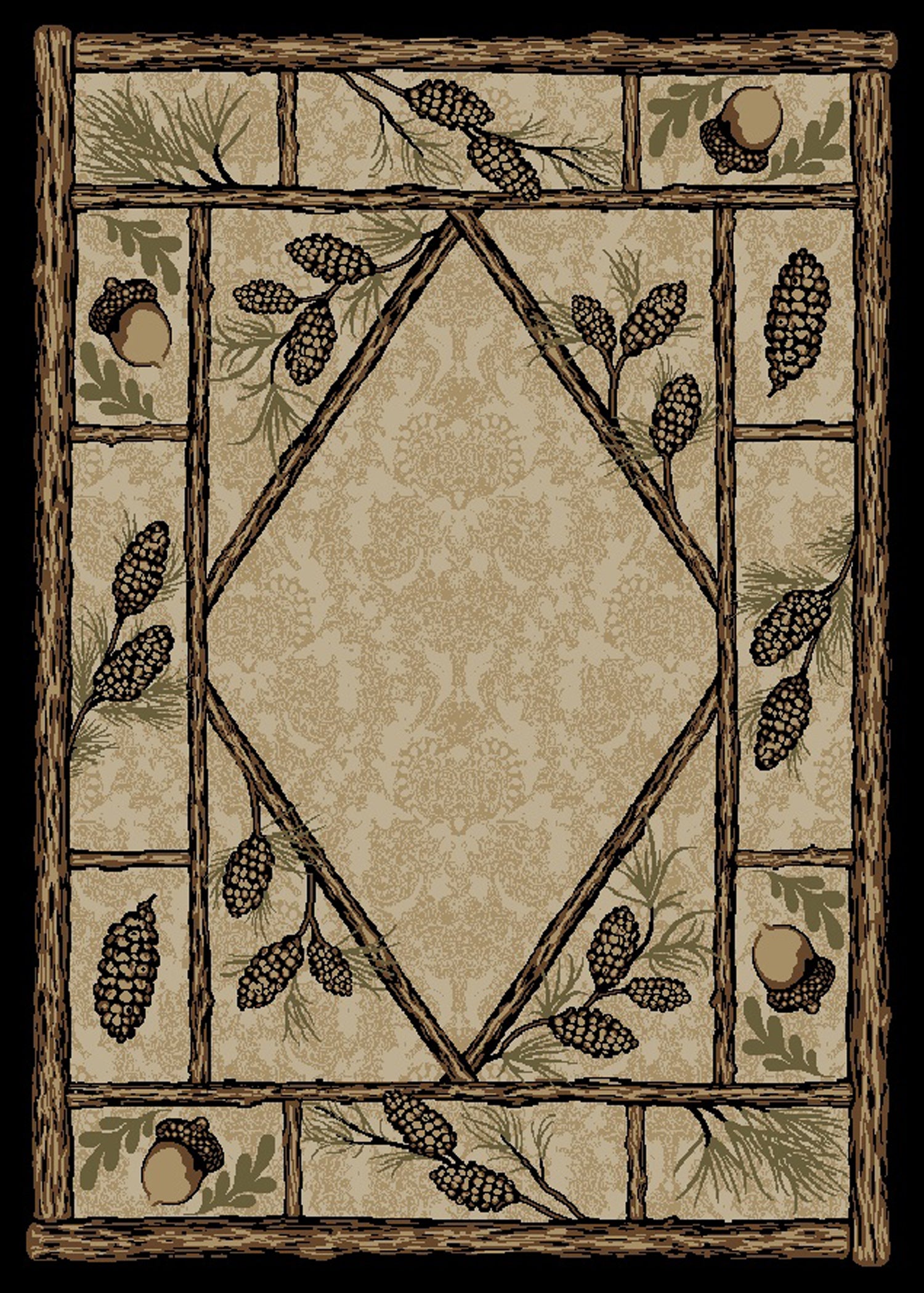 Mayberry Rugs American Destination Brasstown Bald Multi – Rustic Lodge Area Rug Mayberry Rug