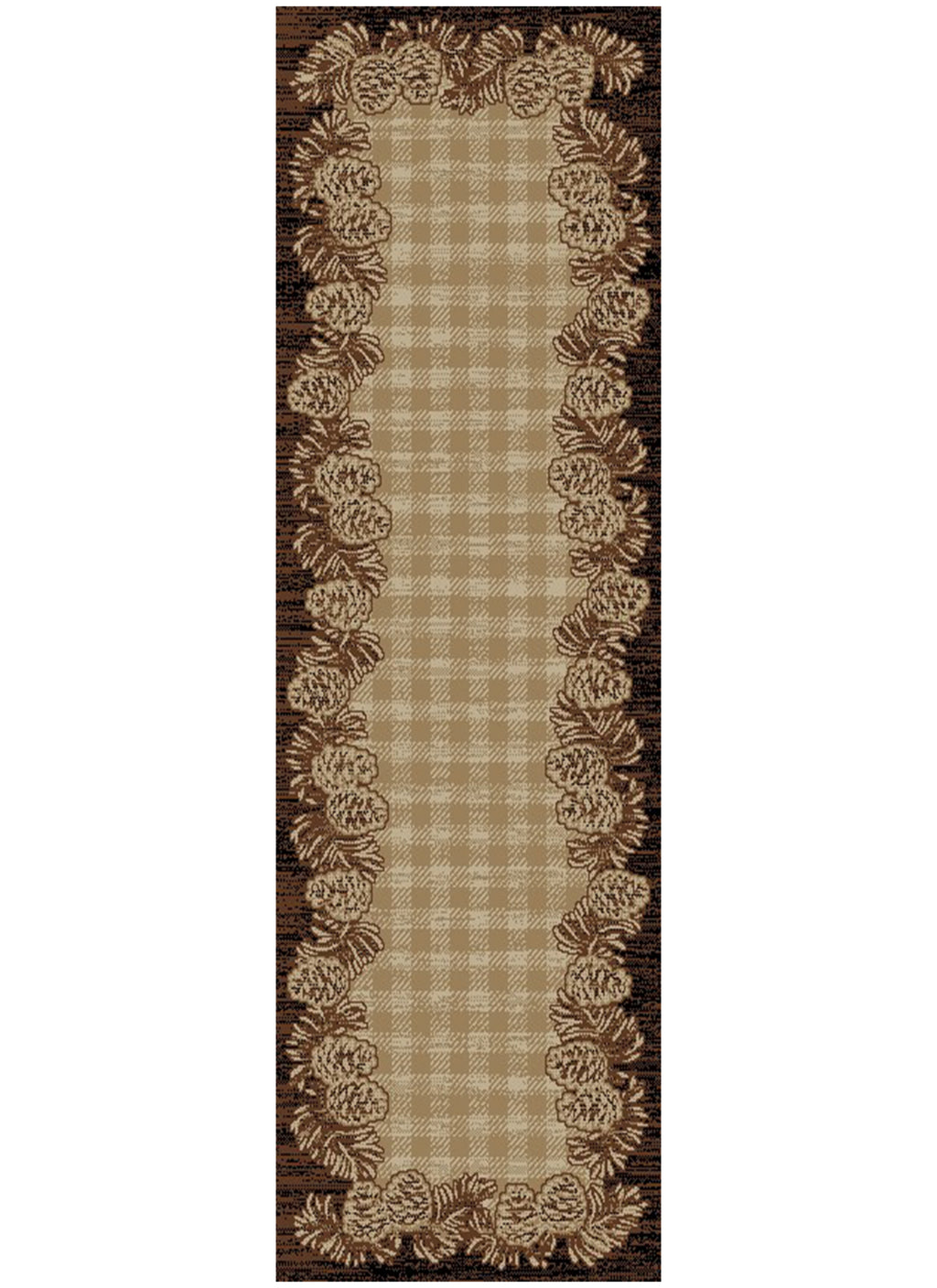 Mayberry Rugs Hearthside Crosshill Brown Area Rug – Rustic Cabin Lodge Rug Mayberry Rug