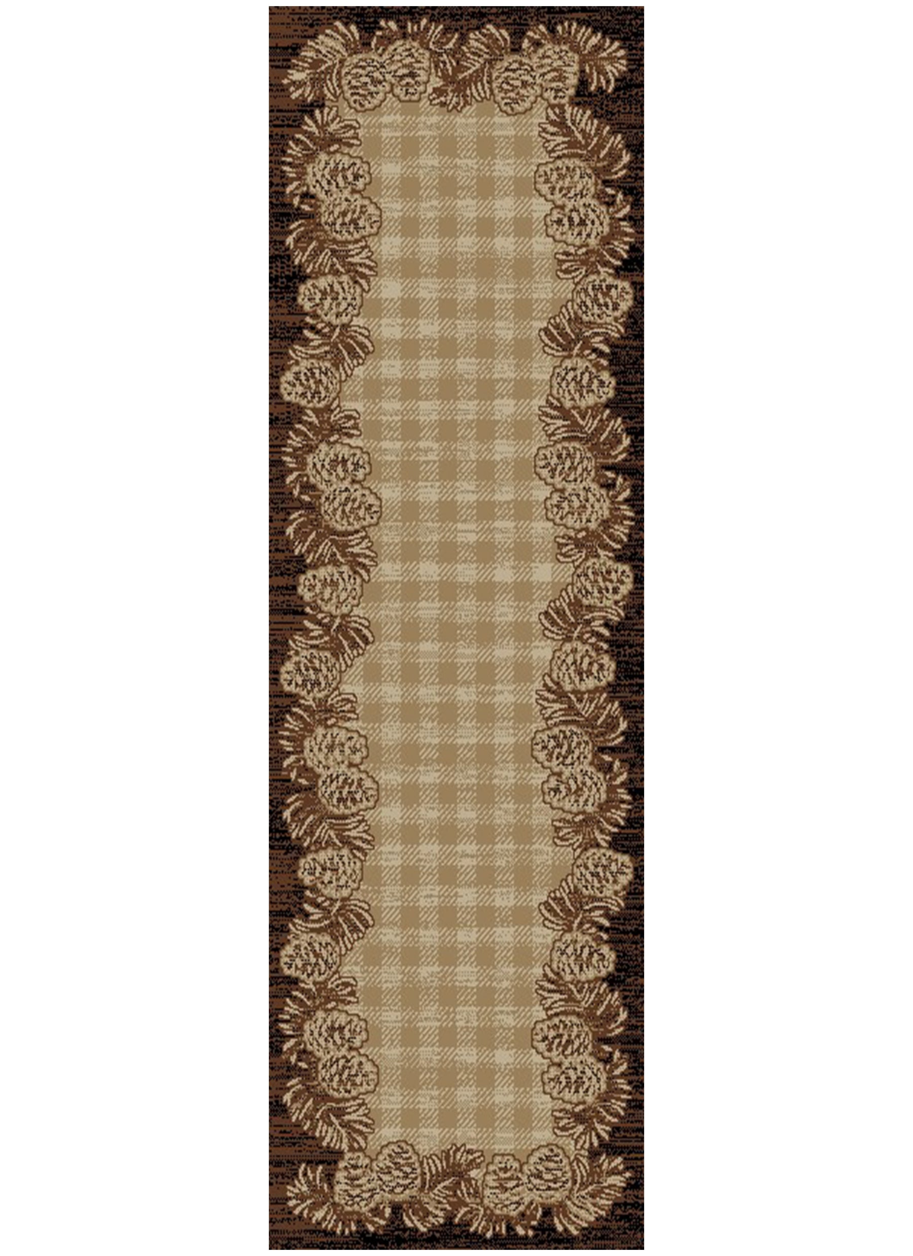 Mayberry Rugs Hearthside Crosshill Brown Area Rug – Rustic Cabin Lodge Rug Mayberry Rug