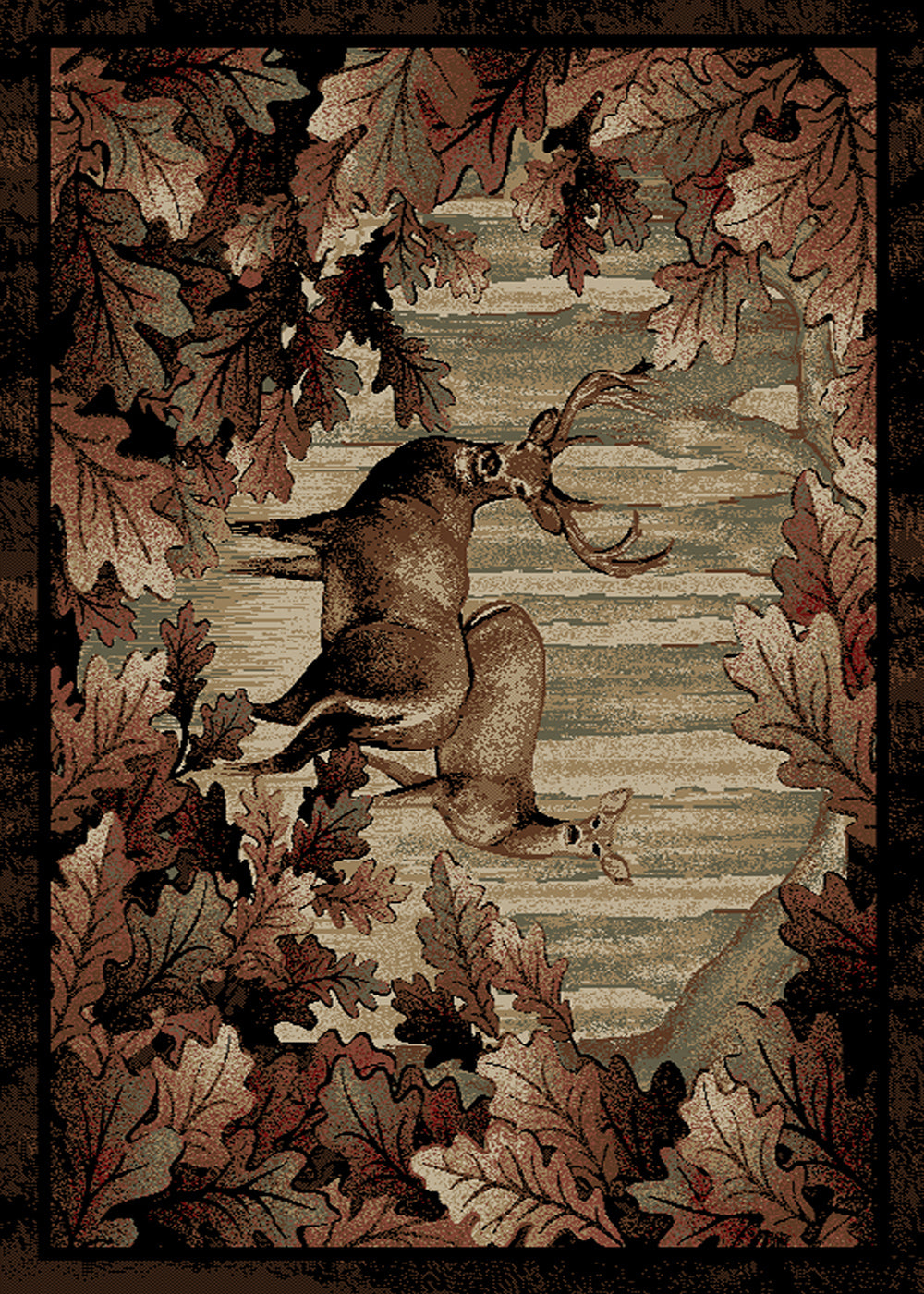 Mayberry Rugs American Destination Whitetail Woods Multi Area Rug – Rustic Lodge Rug Mayberry Rug