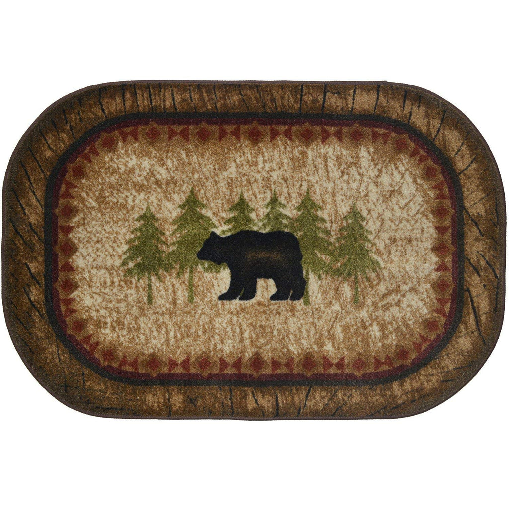 Mayberry Rugs Cozy Cabin Birch Bear Brown Area Rug – Rustic Cabin Lodge Rug Mayberry Rug