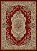Mayberry Rugs Home Town Lyon Claret Ivory Area Rug – Traditional Home Decor Rug Mayberry Rug